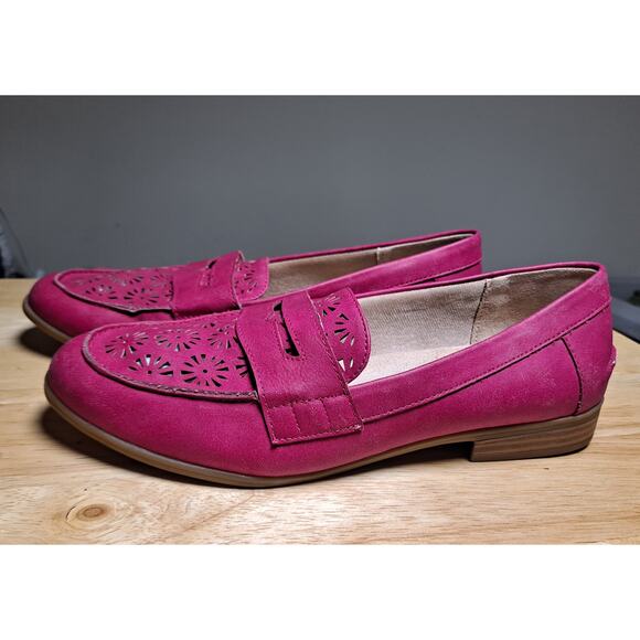Lifestride Women's  8.5M Madison Penny Loafer Pink Slip-On Faux Leather - Picture 2 of 7